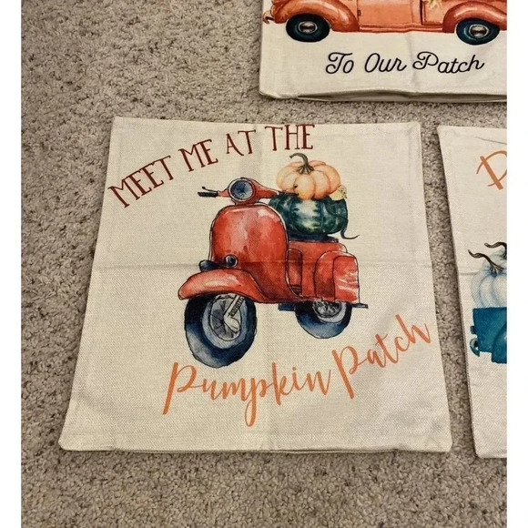 3 Fall Autumn Room Sofa Car Decorative Throw Pillow Case Cushion Cover 16” X 16” - Picture 3 of 5